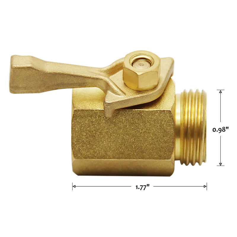Lifynste Heavy Duty Brass Garden Hose Shut Off Valve, 3/4 Inch, 2 Sets - Image 2