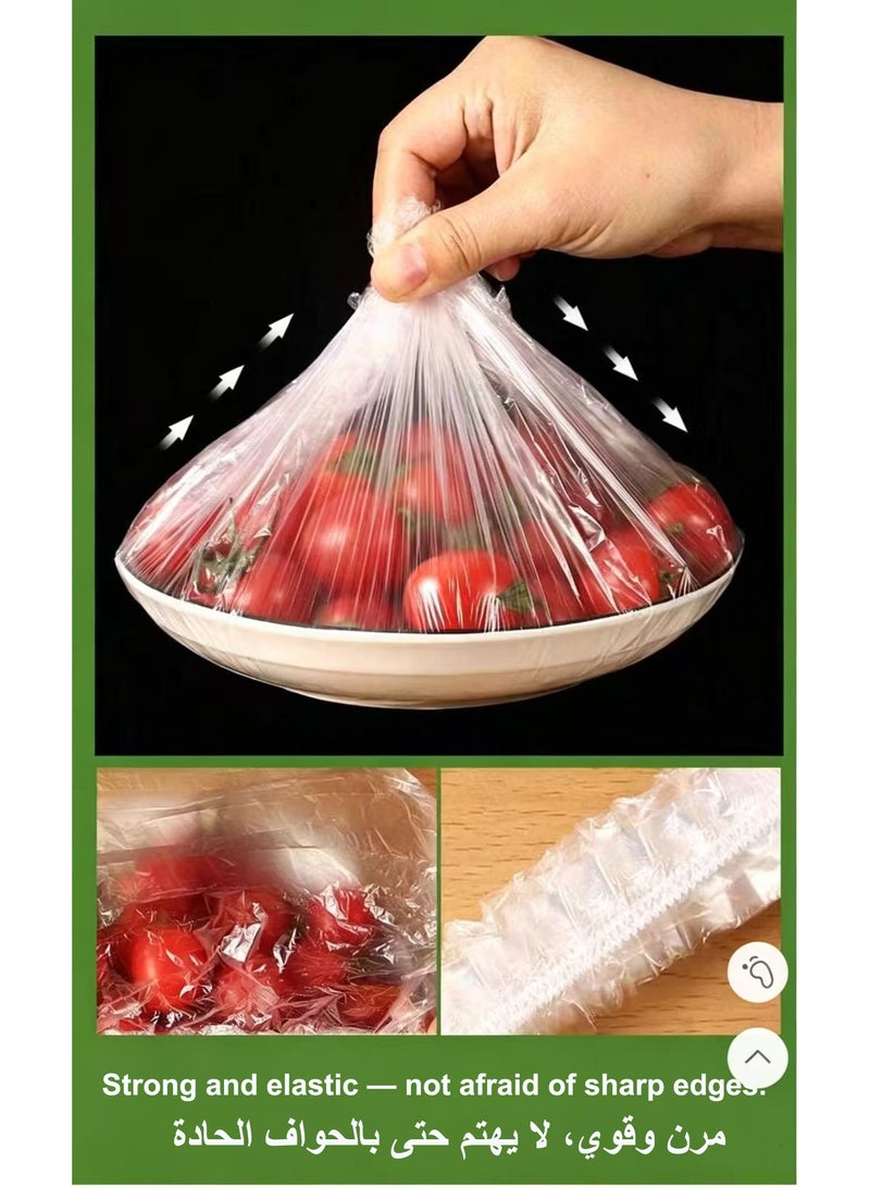 300PCS Reusable Food Grade Stretch Covers – Microwave & Freezer Safe, Elastic Edge Fits 10-28cm Plates/Bowls, No Cutting, for Fruits, Meals & Leftovers - Image 4