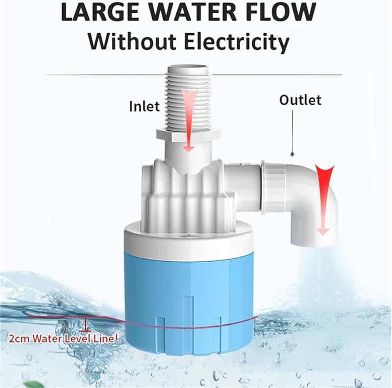 3 4 Inch Auto Fill Float Valve Plastic Water Storage Tank Level Control - Image 3