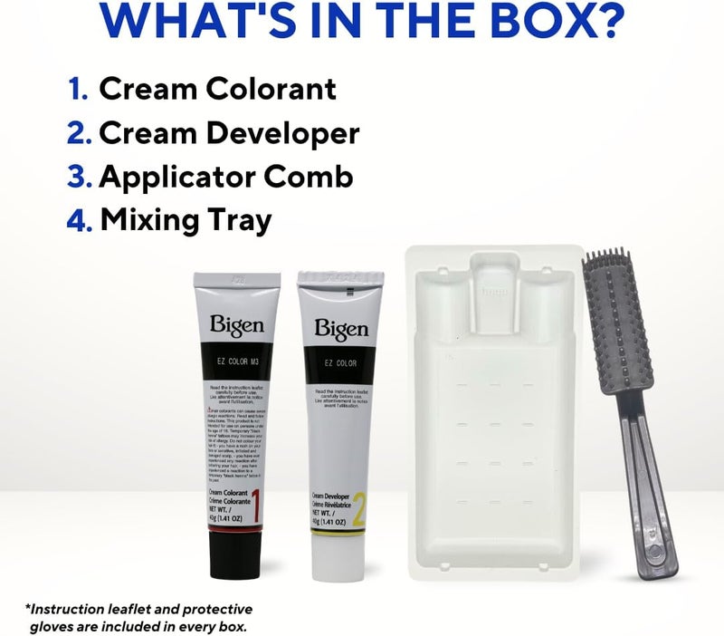 Bigen بيغن M2 EZ لون للرجال - أسود حقيقي (3 عبوات) - Image 3