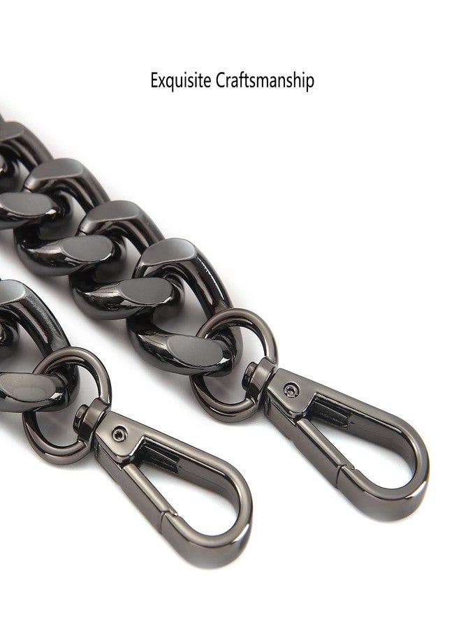 Yichain 25 Inch Trendy Chunky Metal Chain Purse Handle Shoulder Strap Replacement for Handbag (Black-Grey) - Image 4