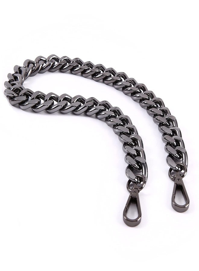 Yichain 25 Inch Trendy Chunky Metal Chain Purse Handle Shoulder Strap Replacement for Handbag (Black-Grey) - Image 1