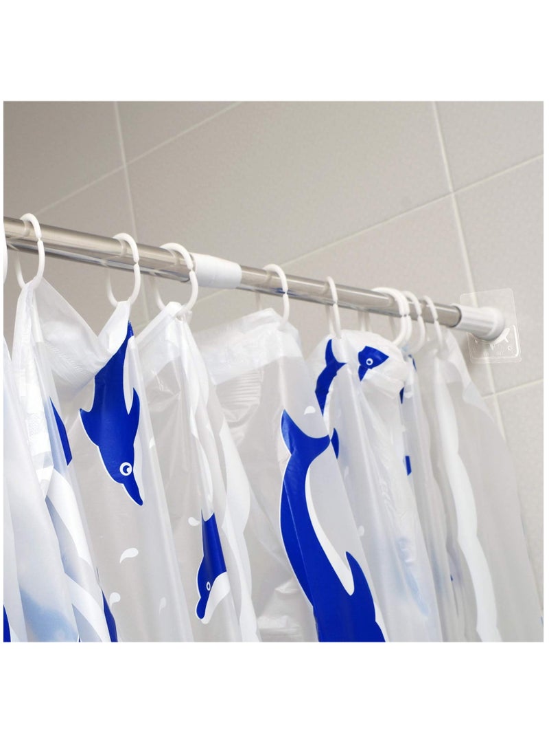 KASTWAVE 6 Piece Adhesive Shower Curtain Rod Holder, Adhesive Wall Mounted Shower Rods Holder Drill-Free Install, Adhesive Rod Mount Retainer, No Drilling, Not Include Shower Curtain Rod - Image 3