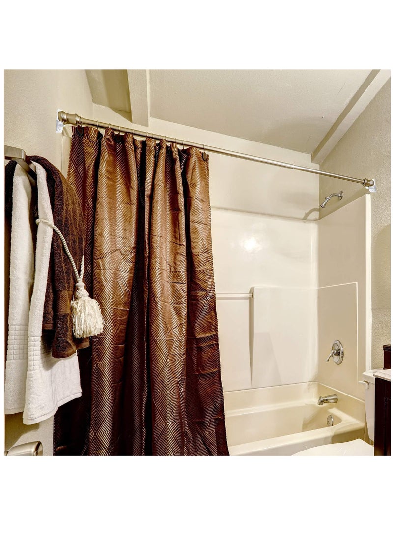 KASTWAVE 6 Piece Adhesive Shower Curtain Rod Holder, Adhesive Wall Mounted Shower Rods Holder Drill-Free Install, Adhesive Rod Mount Retainer, No Drilling, Not Include Shower Curtain Rod - Image 4