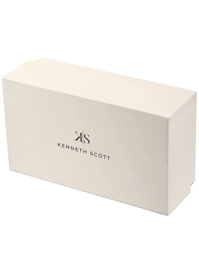 KENNETH SCOTT Kenneth Scott Men's Quartz Movement Watch, Multi Function Display and Mesh Strap - K22133-SMSB, Silver