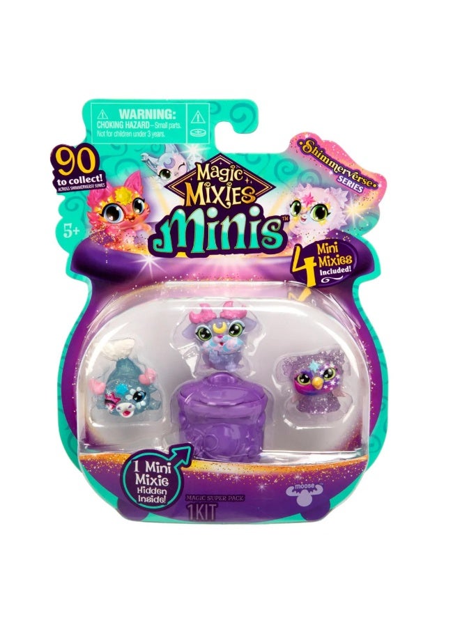 Magic Mixies مجموعة ميني ماجيك ميكسيز 4 عبوات سلسلة شيمر فيرس حزمة سحرية متنوعة - Image 2