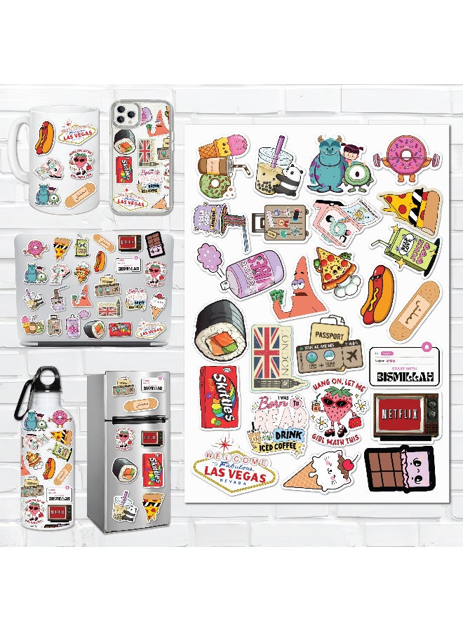 Laptop Sticker - 24Pcs Cute Custom Shapes Waterproof Scratch And Heat Resistant for Laptops, Mugs, Mirrors, and Bottles, Perfect for Personalizing Your Gear,  Laptop Vinyl Sticker - Image 1