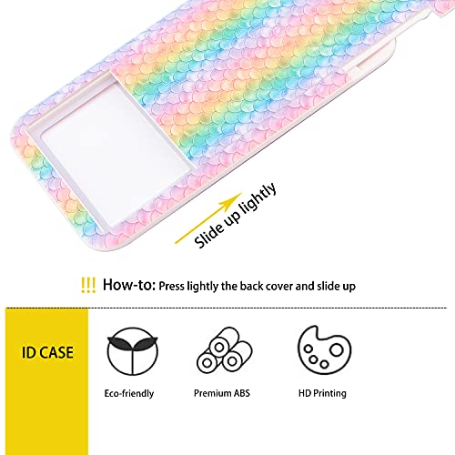 DMLSKY Kids Lanyard with ID Holder Cute Neck Strap Key Lanyard for Girls - Boho Rainbow Mermaid - Image 2