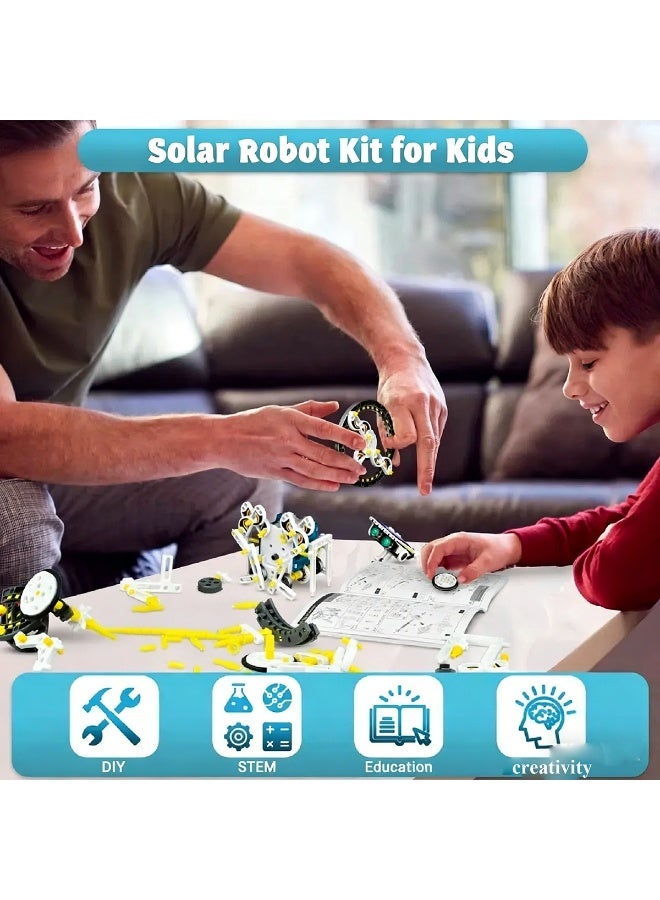 13-in-1 STEM Solar Robot Educational Building Kit for Kids, DIY Science Toy with Land & Water Modes - Image 4