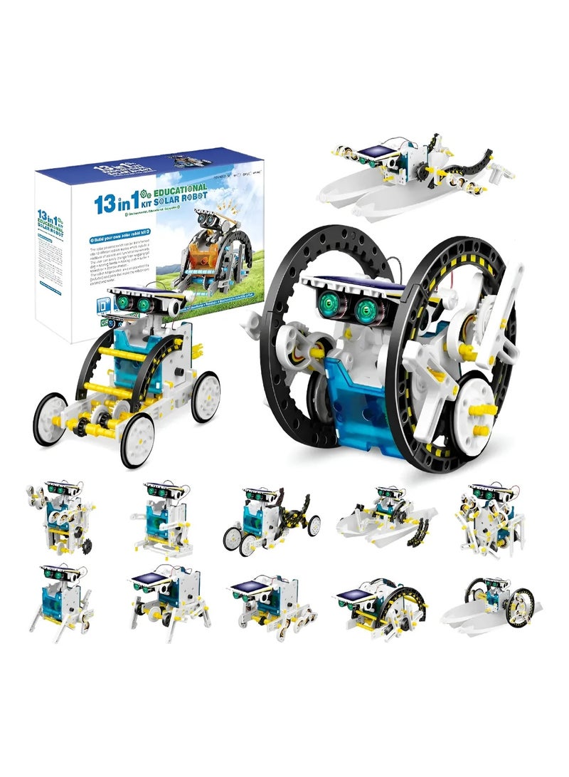13-in-1 STEM Solar Robot Educational Building Kit for Kids, DIY Science Toy with Land & Water Modes - Image 2