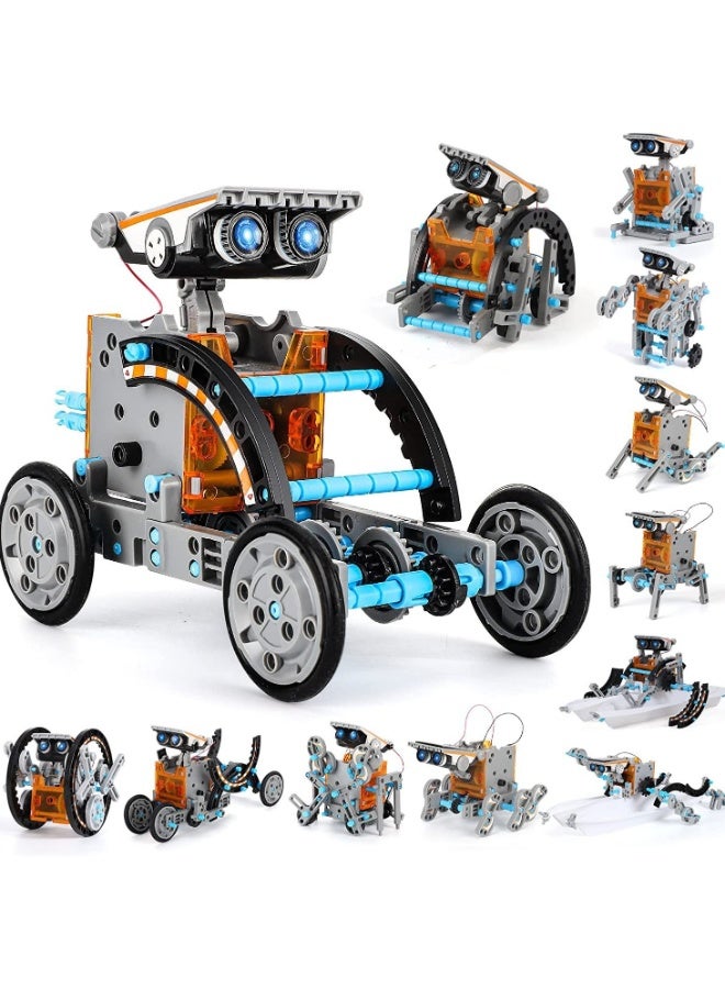 13-in-1 STEM Solar Robot Educational Building Kit for Kids, DIY Science Toy with Land & Water Modes - Image 1