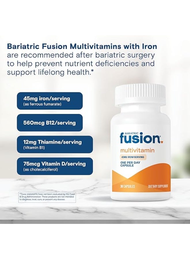 Bariatric Fusion One Per Day Bariatric Multivitamin with Iron – 45mg Iron – Post-Bariatric Surgery Formula – 30 Capsules - Image 5