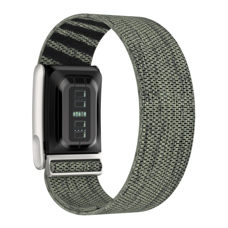 erorex For Whoop 5.0 Electrocardiogram Elastic Force Decorative Design Nylon Watch Band(Gray Green) - Image 2