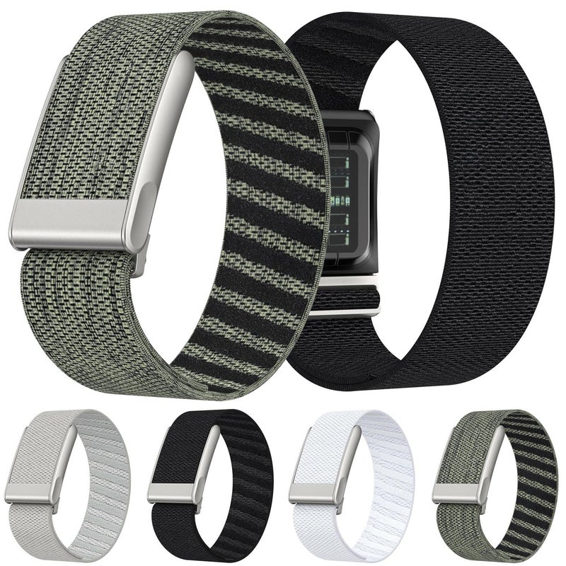 erorex For Whoop 5.0 Electrocardiogram Elastic Force Decorative Design Nylon Watch Band(Gray Green) - Image 4