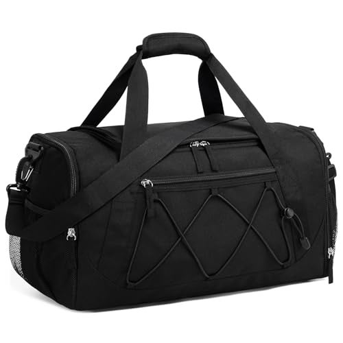 Vorspack Gym Bag for Men - 18 Inches Duffle Bag for Travel Duffel Bag with Shoe Compartment Lightweight Travel Bag for Gym Sports Overnight Weekender - Black - Image 1
