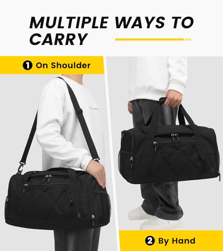 Vorspack Gym Bag for Men - 18 Inches Duffle Bag for Travel Duffel Bag with Shoe Compartment Lightweight Travel Bag for Gym Sports Overnight Weekender - Black - Image 5
