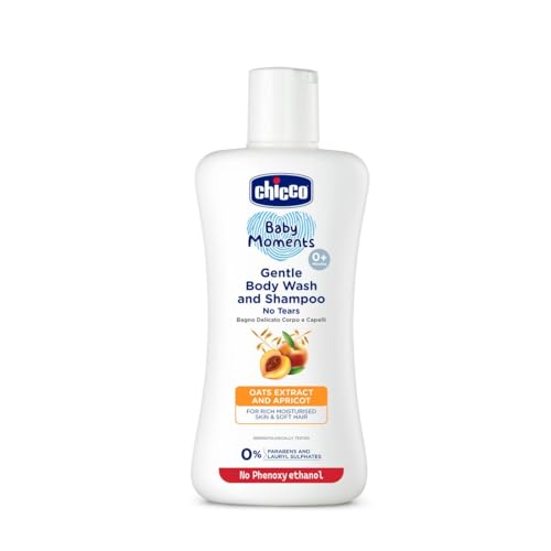 Chicco شامبو وجل غسيل الجسم اللطيف من شيكو بيبي مومنتس لبشرة غنية بالرطوبة وشعر ناعم 200 مل - Image 1