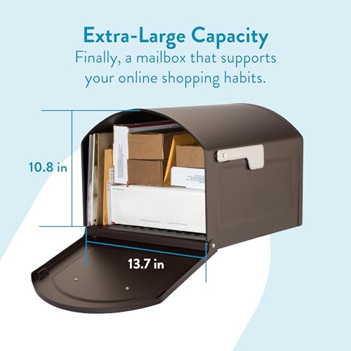 Architectural Mailboxes 950020RZ Centennial Post Mount Mailbox, XL, Rubbed Bronze - Image 2