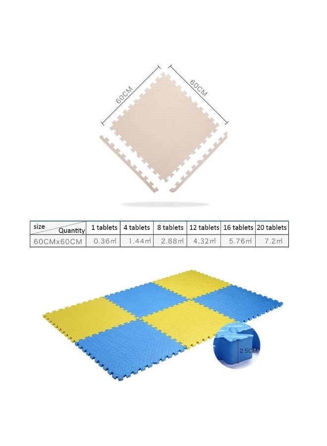 EVA Foam Mat, Foam Baby Play Mat, Puzzle Mat for kids Activity, 2 Pack 60cmx60cmx2.5cm Interlocking Foam Floor Mat for Nursery Room Gym Exercise and Yoga - Image 3