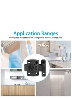 KASTWAVE Door Lock Slide Gate Latch Tiny Door Bolt Bathroom Latch Rotate Bolt Gate Latch Door Lock  - Image 3