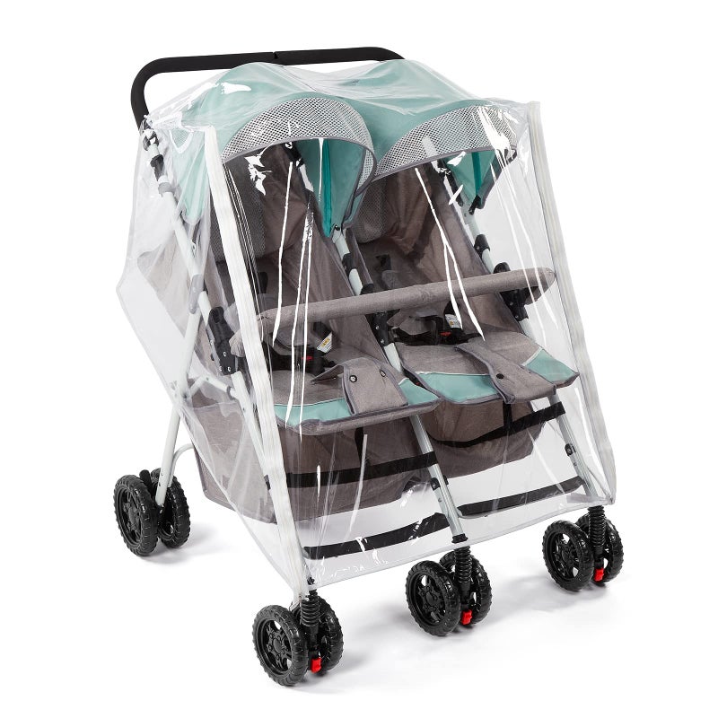 PAHTTO Double Stroller Rain Cover, Waterproof Weather Shield for Side by Side Baby Double Stroller, Twins Stroller Cover for Rain/Wind/Snow/Cold/Dust, Baby Outdoor Accessories - Image 1