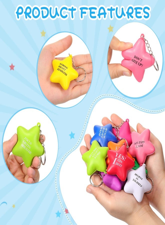 Zomiboo 40 Pcs Motivational Stress Balls Bulk Keychain Foam Star with Relief Quotes Employee Appreciation Gift for Relieve Anger - Image 3