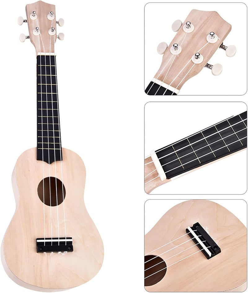 DIY Ukulele Kit, 21inch Basswood 4 String Ukelele DIY Kit Instrument Accessory DIY Projects for Friends, Family, Amateur - Image 5
