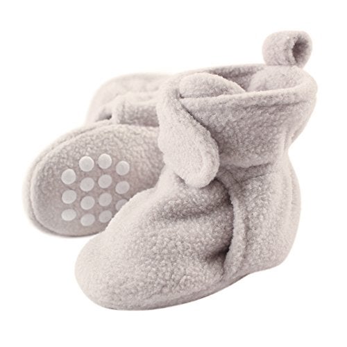 Luvable Friends baby girls Cozy Fleece Booties Slipper Sock, Grey, 0-6 Months Infant US - Image 2