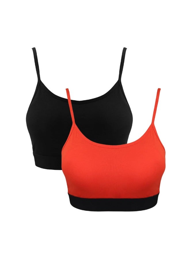 Lasso Pack of 2 Cotton Padded Sport Bra for Women - Image 2