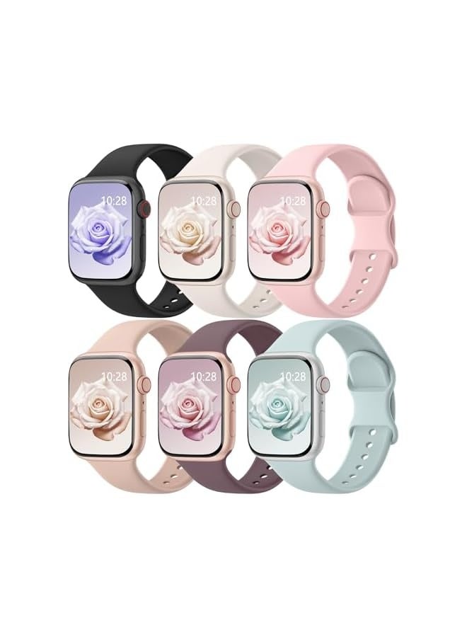 6 Pack Sport Band Compatible with Apple Watch Bands for Women Men - Image 1