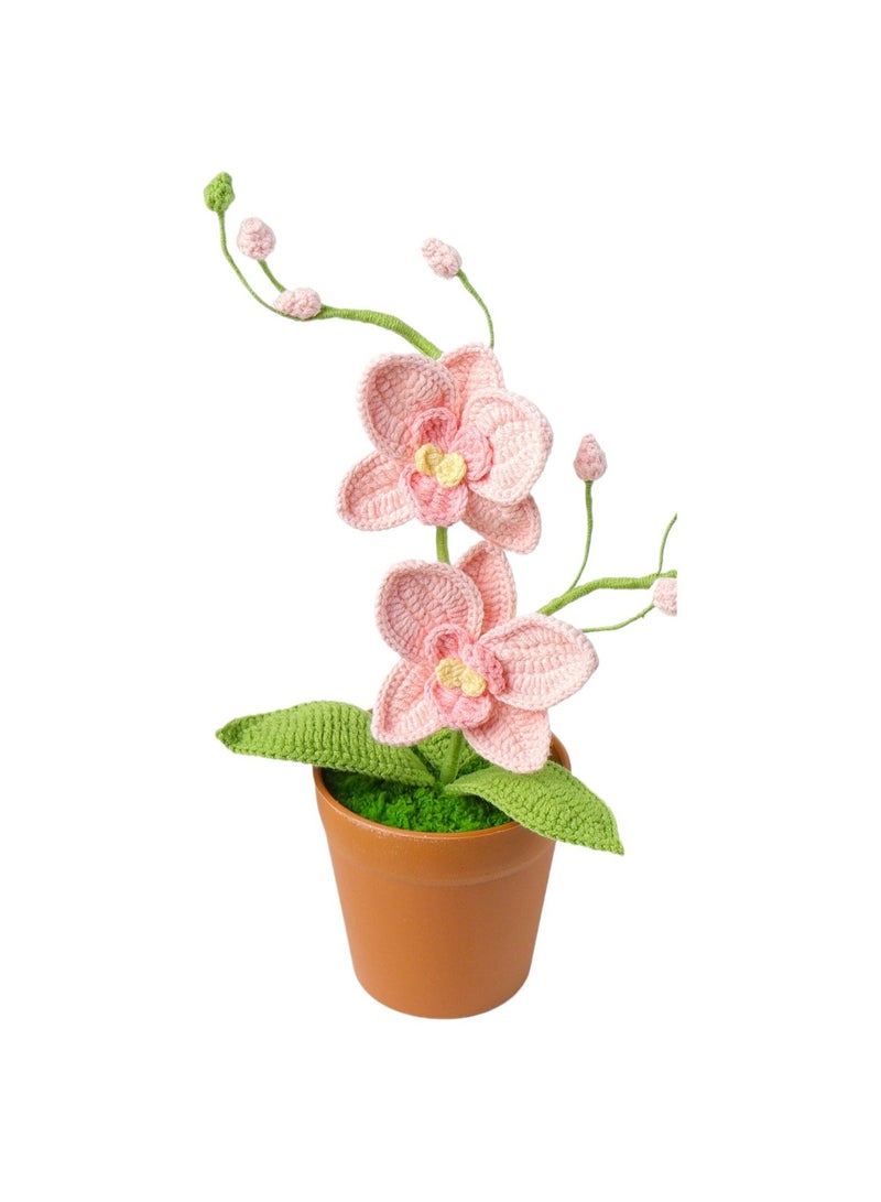 general Hand-crocheted bouquets of potted plants, woven artificial timeless flowers with delicate POTS for friends, ladies, kids, perfect home decor, desk - Image 1