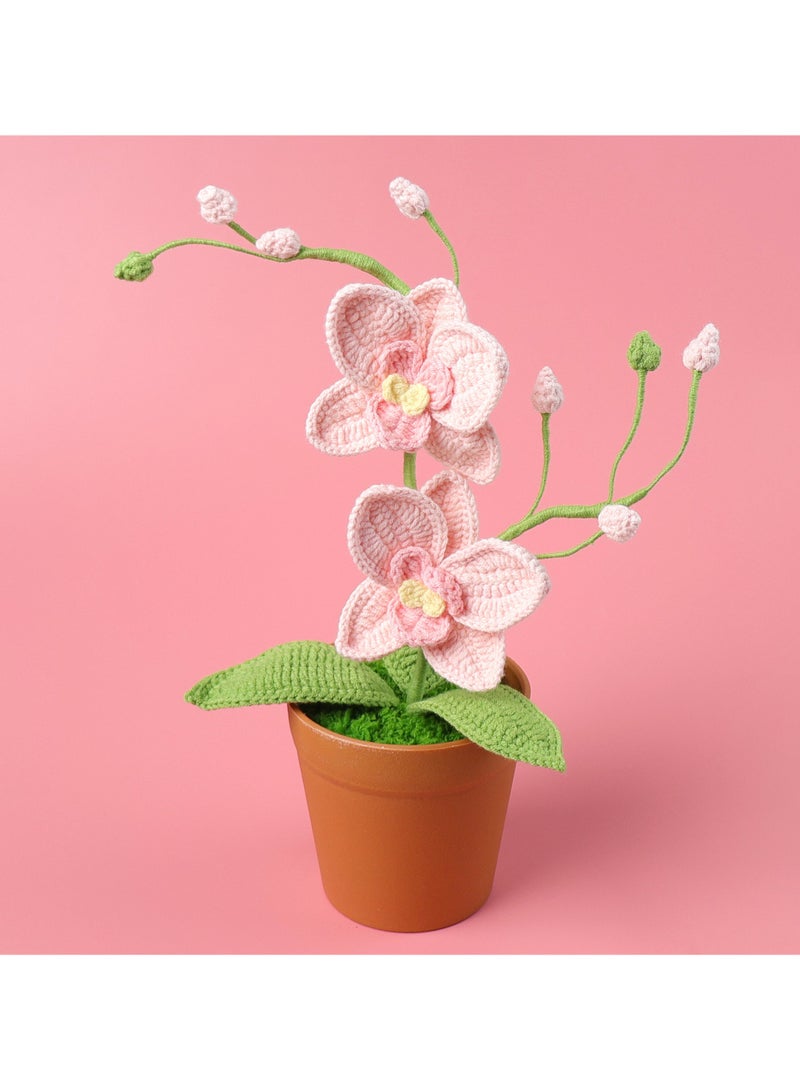 general Hand-crocheted bouquets of potted plants, woven artificial timeless flowers with delicate POTS for friends, ladies, kids, perfect home decor, desk - Image 2