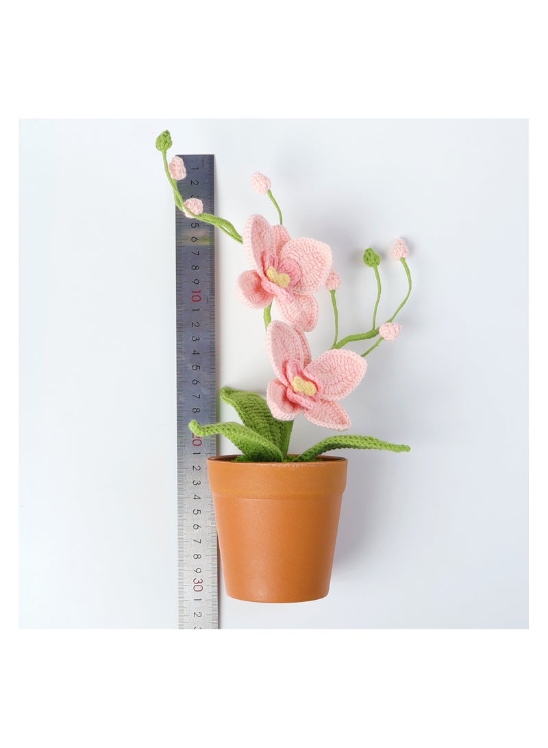 general Hand-crocheted bouquets of potted plants, woven artificial timeless flowers with delicate POTS for friends, ladies, kids, perfect home decor, desk - Image 3