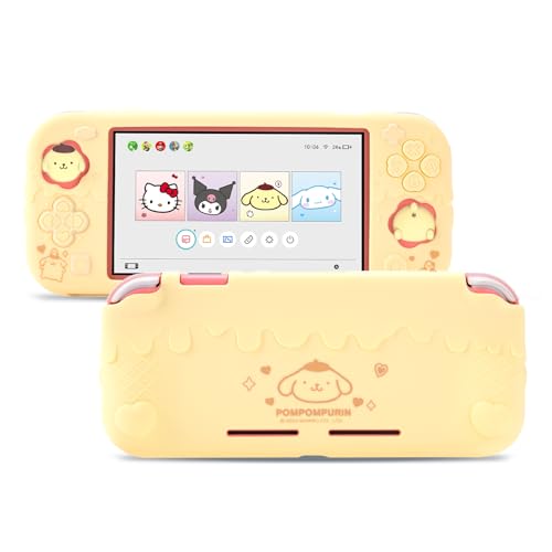 Kuitmor Switch Lite Protective CaseSoft Silicone Protective ShellAntiScratch Protective Cover Case for Switch Lite with 2 Thumb Grip CapsYellow Pompompurin - Image 1