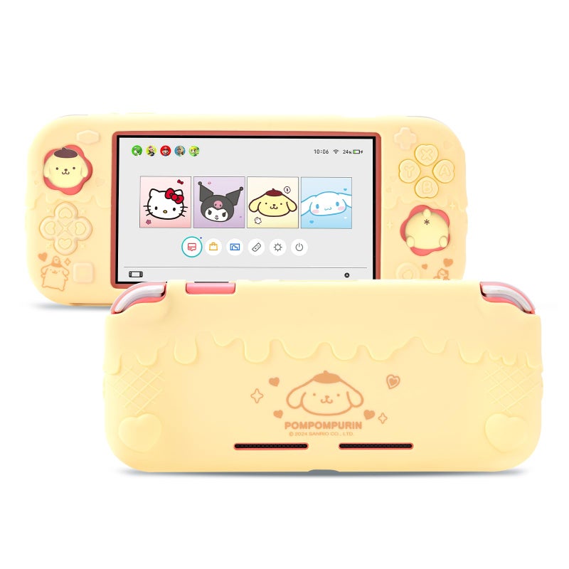 Kuitmor Switch Lite Protective CaseSoft Silicone Protective ShellAntiScratch Protective Cover Case for Switch Lite with 2 Thumb Grip CapsYellow Pompompurin - Image 2