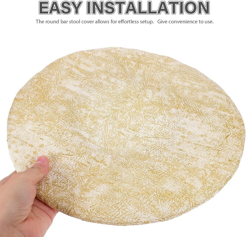 Stool Chair Cover Elastic Fabric Seat Protector 30cm Diameter with 10cm Edge Border for Home Bar Stools Slipcover - Image 3