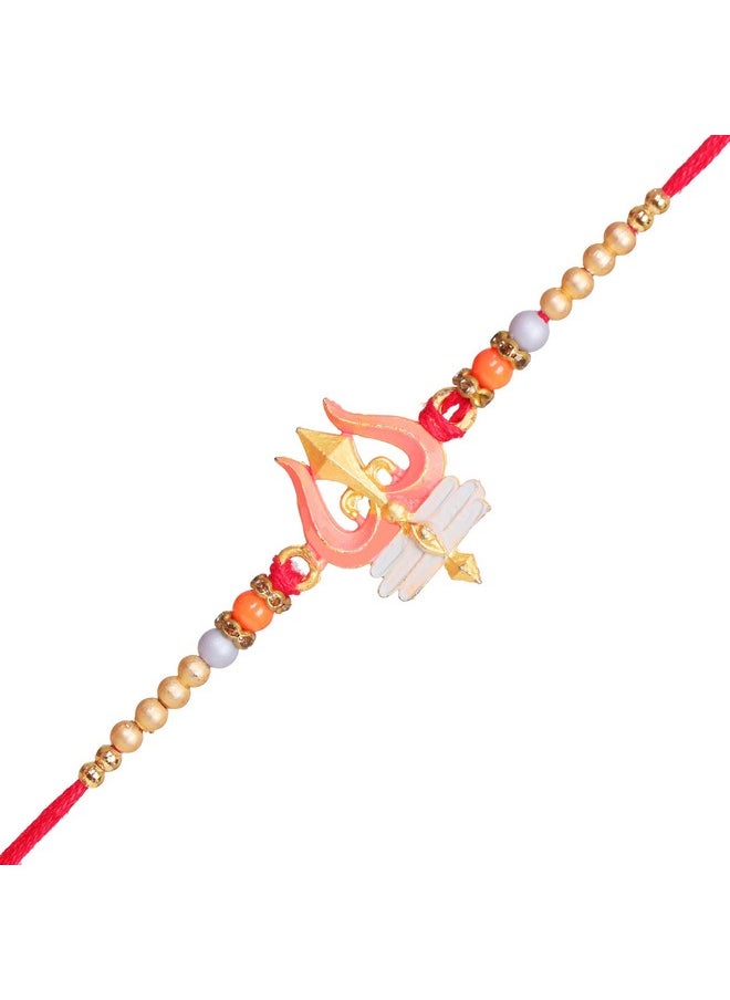 CHERKRAFT - CHERKRAFT Shiv Trishul Rakhi for Brother Designer Rakshabandhan Rakhi Thread - 129 - Image 1
