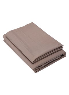 Home-Tex Design Hometex Design King Size Dyed Flat Sheet Set Taupe - 1 Flat Sheet (240x260 cm) +2 Pillow Covers (50x75cm)  - Image 3