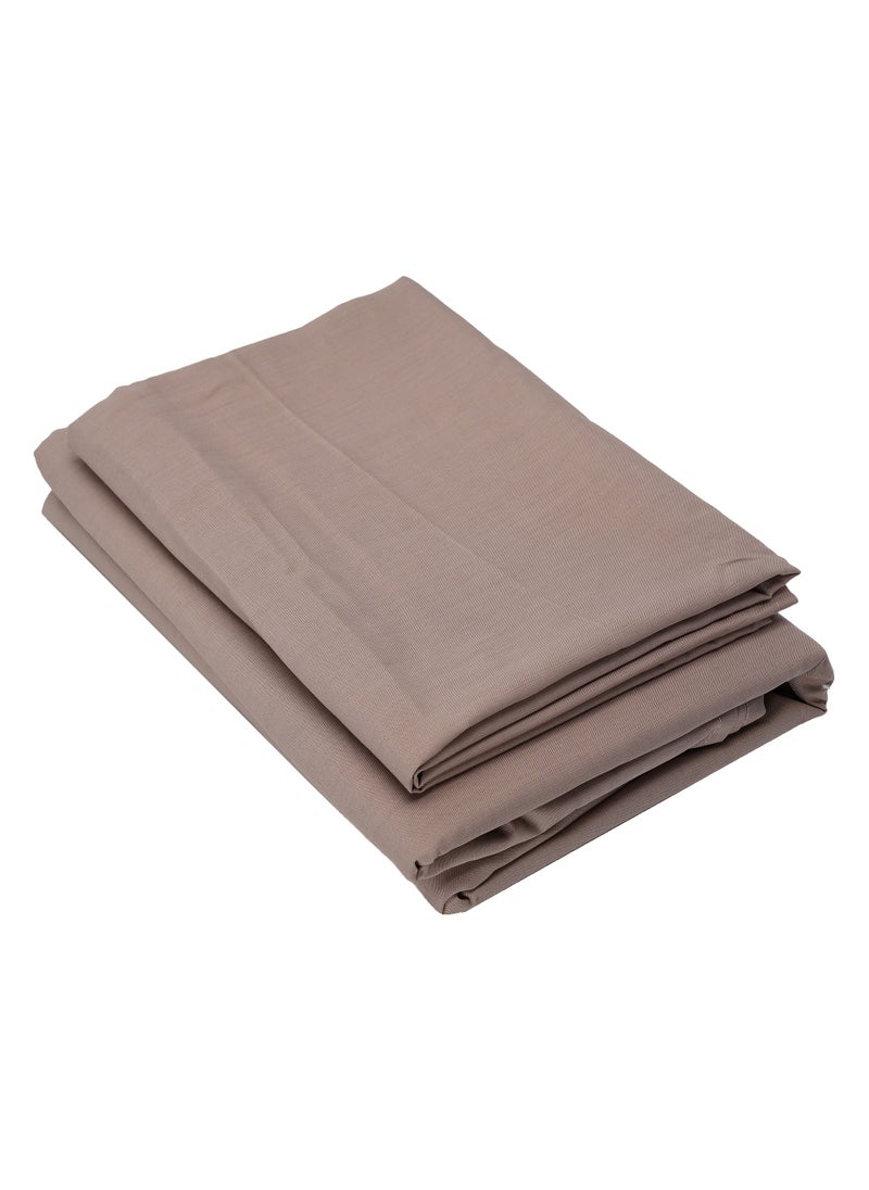 Home-Tex Design Hometex Design King Size Dyed Flat Sheet Set Taupe - 1 Flat Sheet (240x260 cm) +2 Pillow Covers (50x75cm)  - Image 3