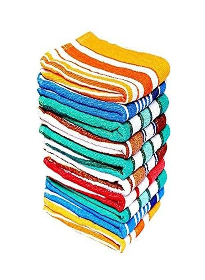 cottontail Cotton Striped Hand Towels High Absrobent (Set of 6)-, 12 Inx18 in (Multi Color) - Image 1
