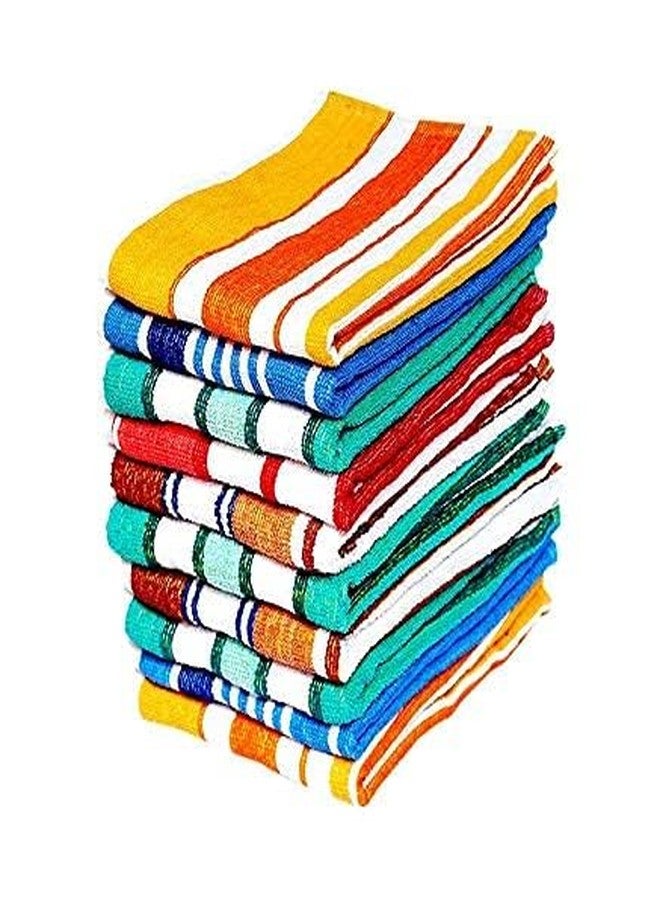cottontail Cotton Striped Hand Towels High Absrobent (Set of 6)-, 12 Inx18 in (Multi Color) - Image 2