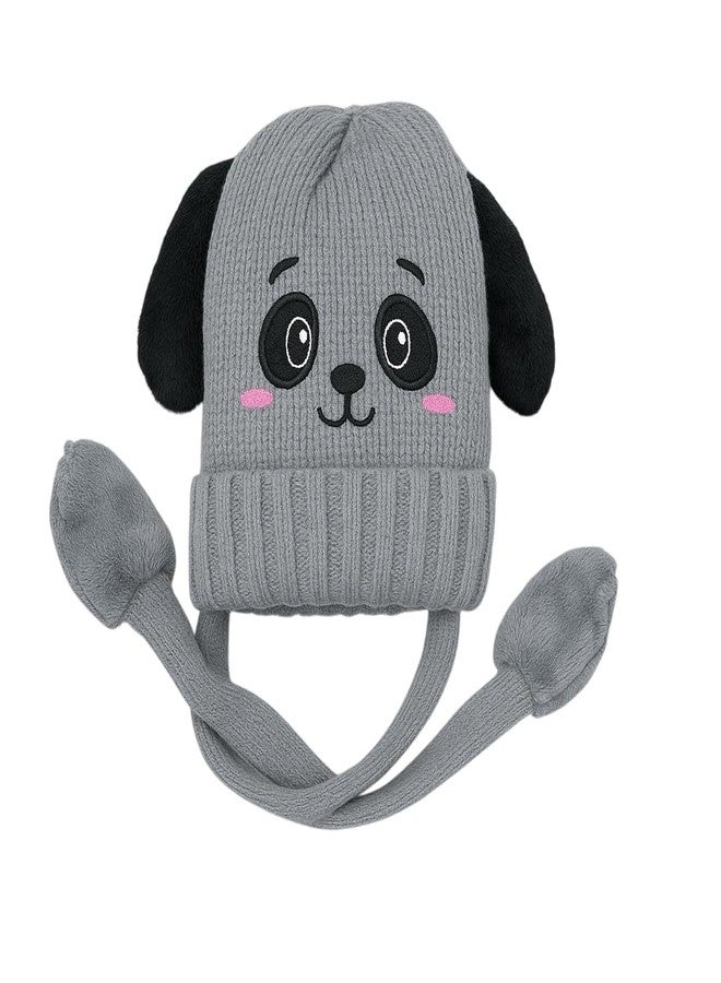 FAMWRAPZ Baby Boys Girls Winter Caps Unisex Knitted Toddler Kids Soft Headwear Woollen Caps Accessory (9-10 Years, Grey) - Image 1