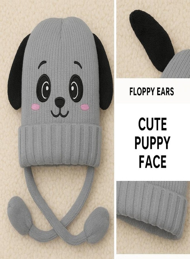 FAMWRAPZ Baby Boys Girls Winter Caps Unisex Knitted Toddler Kids Soft Headwear Woollen Caps Accessory (9-10 Years, Grey) - Image 3
