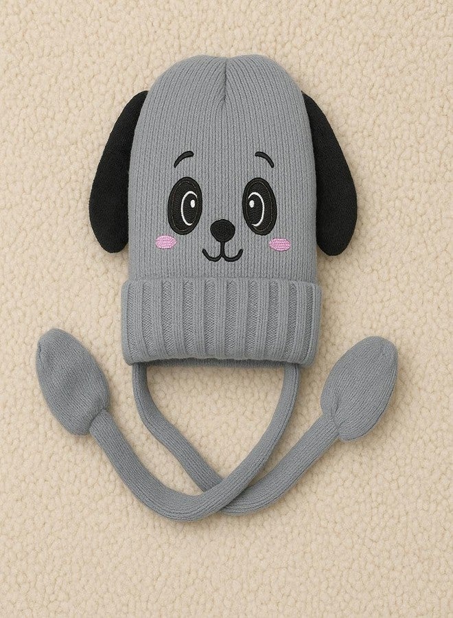 FAMWRAPZ Baby Boys Girls Winter Caps Unisex Knitted Toddler Kids Soft Headwear Woollen Caps Accessory (9-10 Years, Grey) - Image 5
