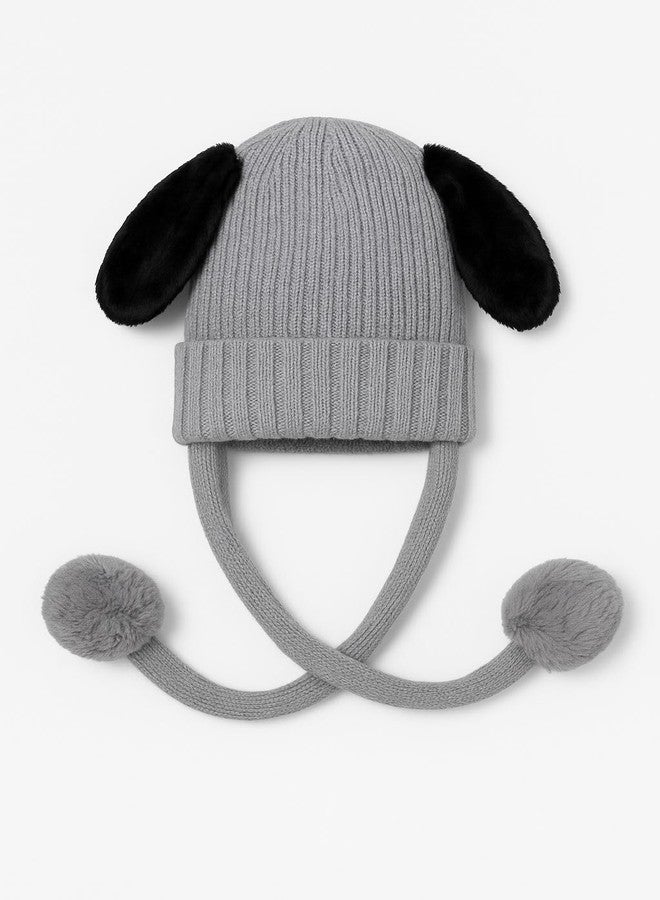 FAMWRAPZ Baby Boys Girls Winter Caps Unisex Knitted Toddler Kids Soft Headwear Woollen Caps Accessory (9-10 Years, Grey) - Image 2