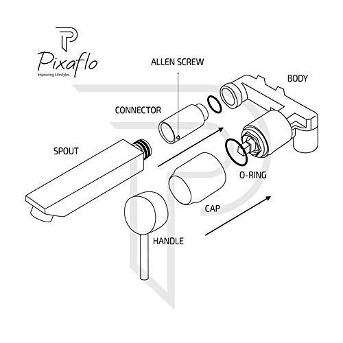 Pixaflo Concealed Single Lever Basin Mixer with Exposed Parts Kit (Complete Set) (Crux) - Image 5