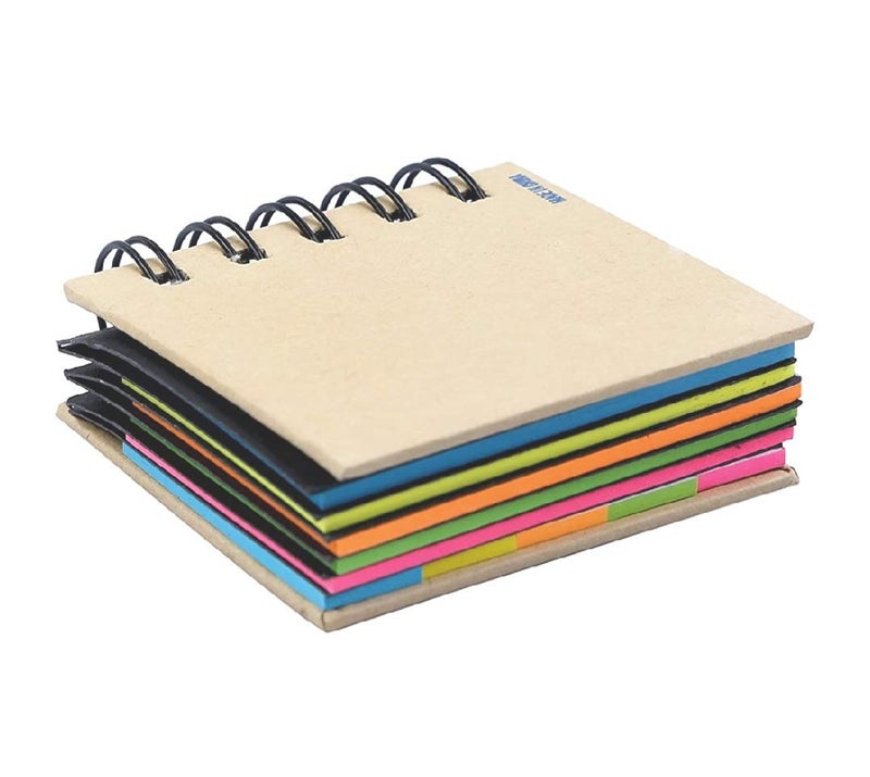E Shopping® pocket size spiral sticky note pad with neon colors sticky notes of different sizes in one pad - Image 5