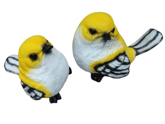 The Decorshed Polyresin Yellow Birds For Bonsai Tray Decoration, Small Bird Figure, Kids Room Decoration, Birds Ideal For Home Decor, Garden Decor, 10 cm , 15 cm - Image 2
