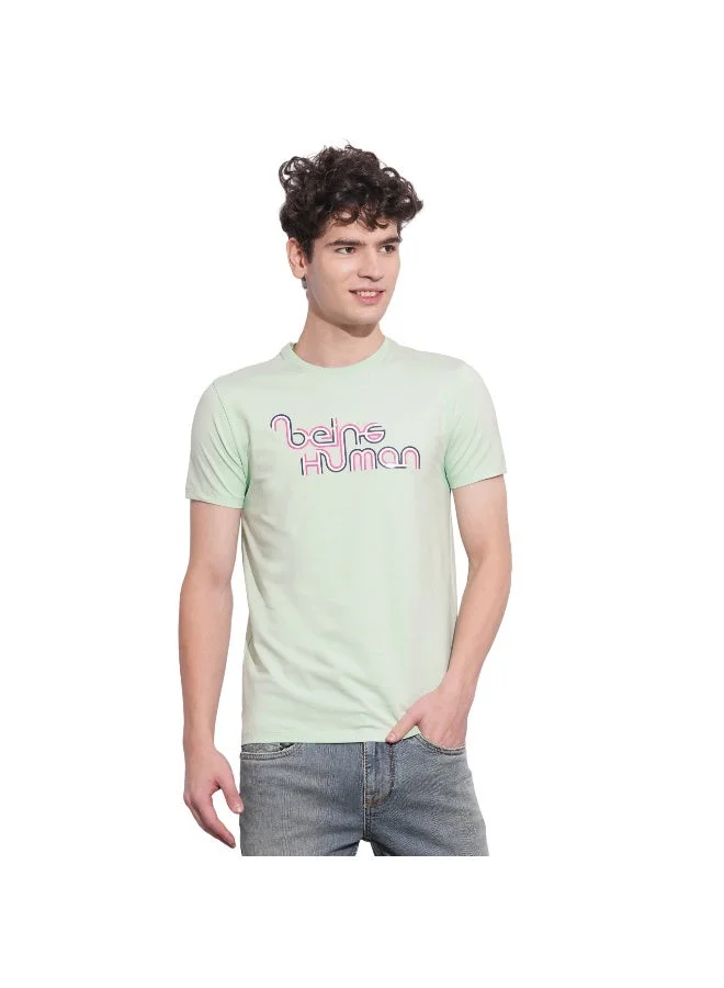 Being Human Mens Mint Round Neck Short Sleeve T-Shirt