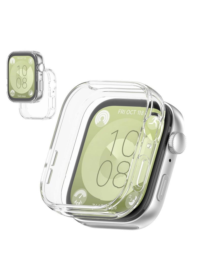 Case for Huawei Watch Fit 3 Soft TPU Shockproof Cover All-inclusive Screen Protector Protective Case for Huawei Watch Fit 3   (Transparent) - Image 1